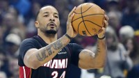 Miami Heat guard Norman Powell (24) looks to shoot in the first quarter against the Cleveland Cavaliers at Rocket Arena.
