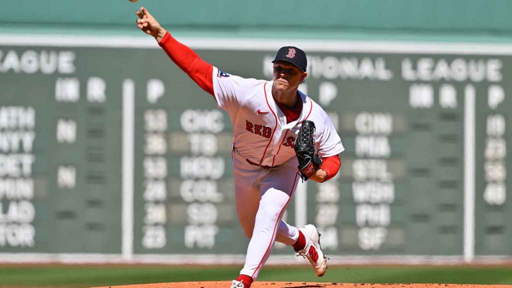 Boston Red Sox starting pitcher Sonny Gray (54) pitches against the Milwaukee Brewers during the first inning at Fenway Park.