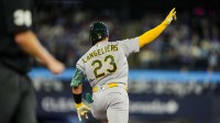 Athletics' Shea Langeliers smashes another homer vs Braves, leads MLB with 5