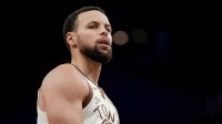 Golden State Warriors guard Stephen Curry (30) stands on the court during a break in the action against the Detroit Pistons in the third quarter at the Chase Center.