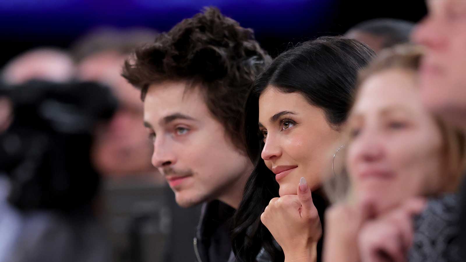 Timothée Chalamet at the New York Knicks' Game 5 win over the Atlanta Hawks at Madison Square Garden (MSG).