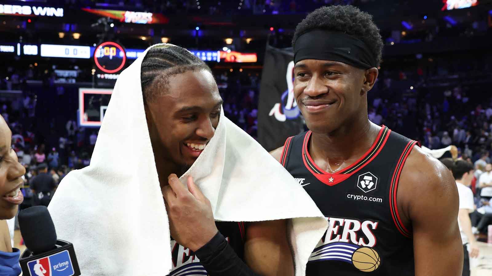 Tyrese Maxey, Kyle Lowry share special moment with Amazon Prime Playmaker chain