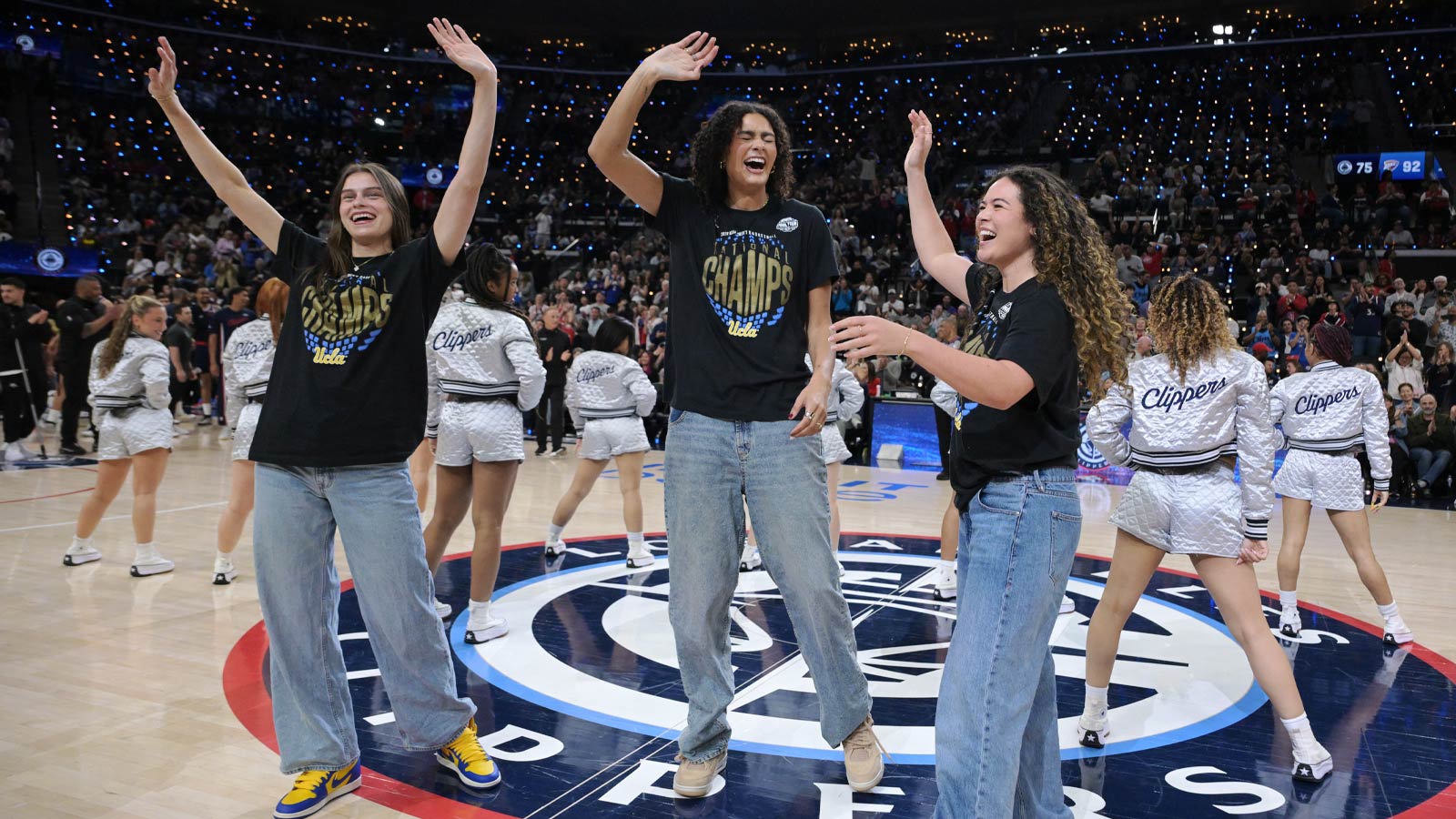 UCLA women’s basketball recreate iconic dance during Thunder-Clippers game
