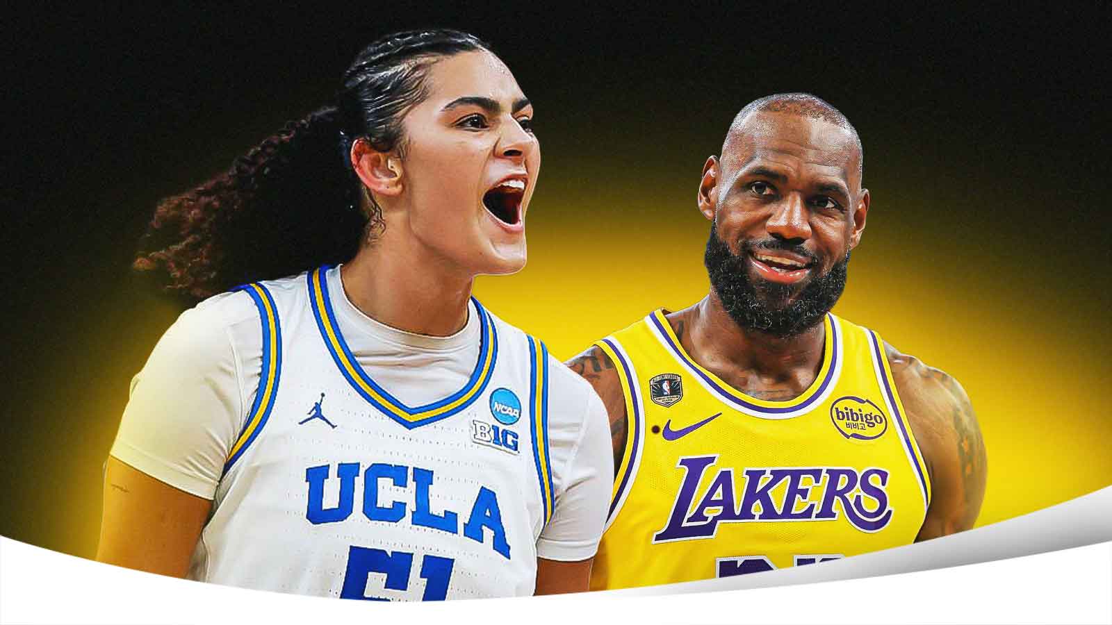 UCLA’s Lauren Betts freaks out over LeBron James sighting