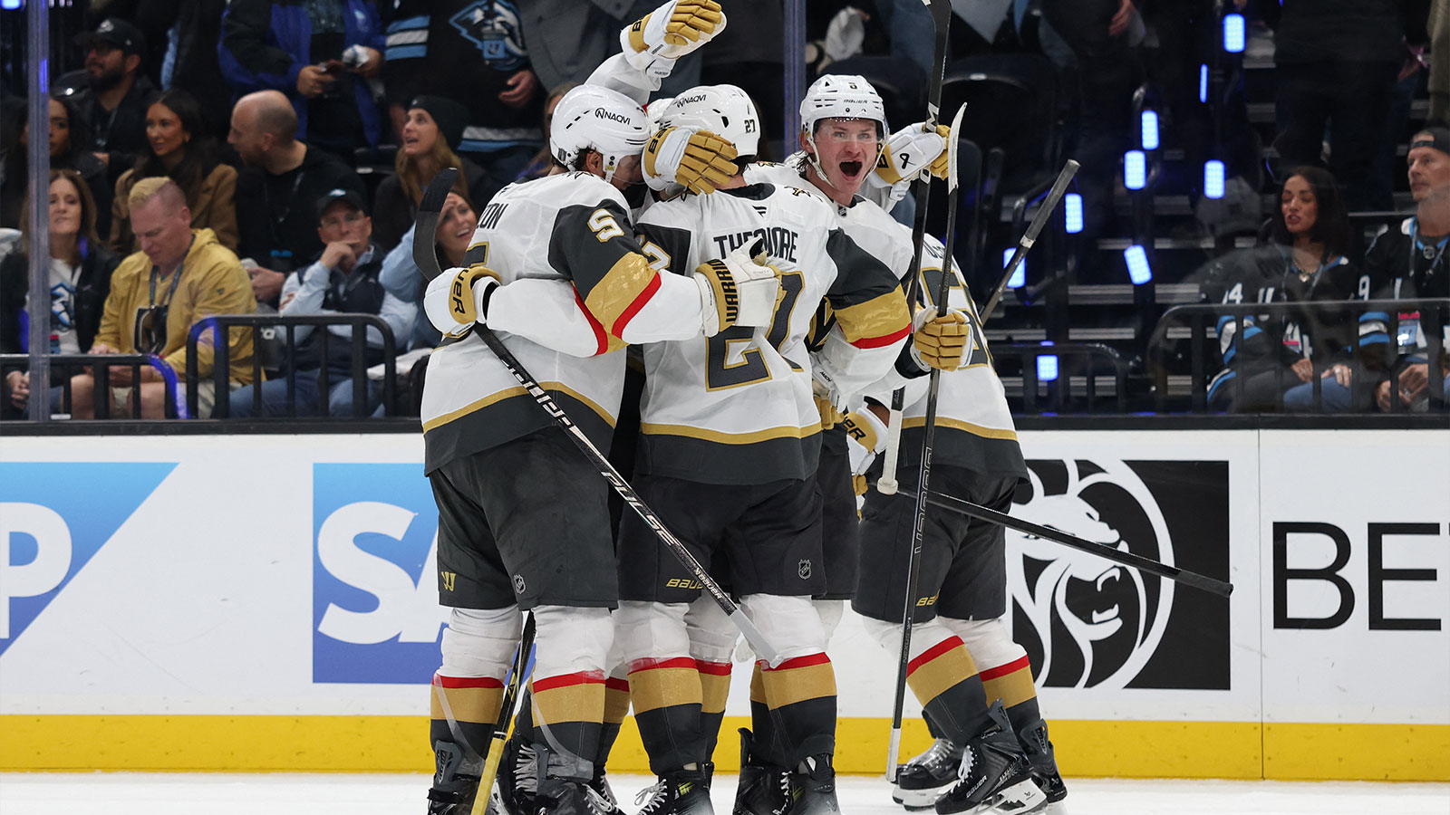 Golden Knights defenseman Shea Theodore’s immediate reaction to Game 4 OT winner