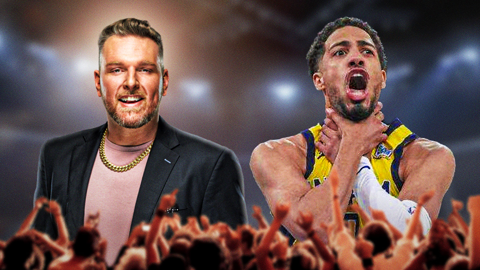 Pat McAfee still in neck brace during Tyrese Haliburton WrestleMania afterparty link-up