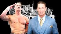 Two images of John Cena, Background - WWE WrestleMania 42