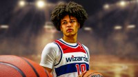 Kyshawn George looks serious in Wizards jersey