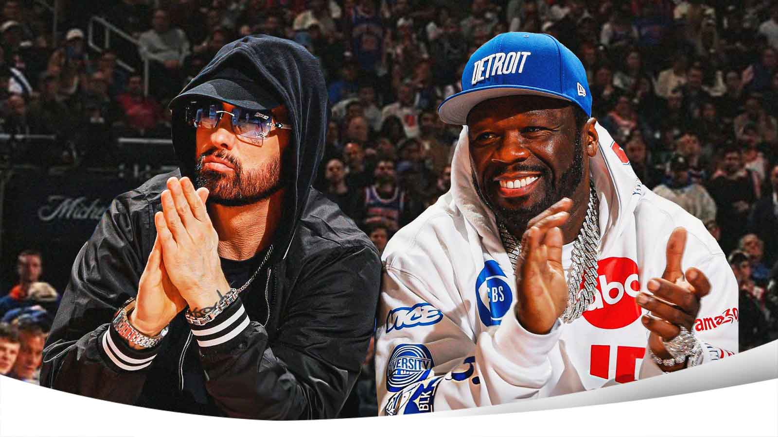 50 Cent, Eminem in attendance at Game 5 of Cavs-Pistons playoffs