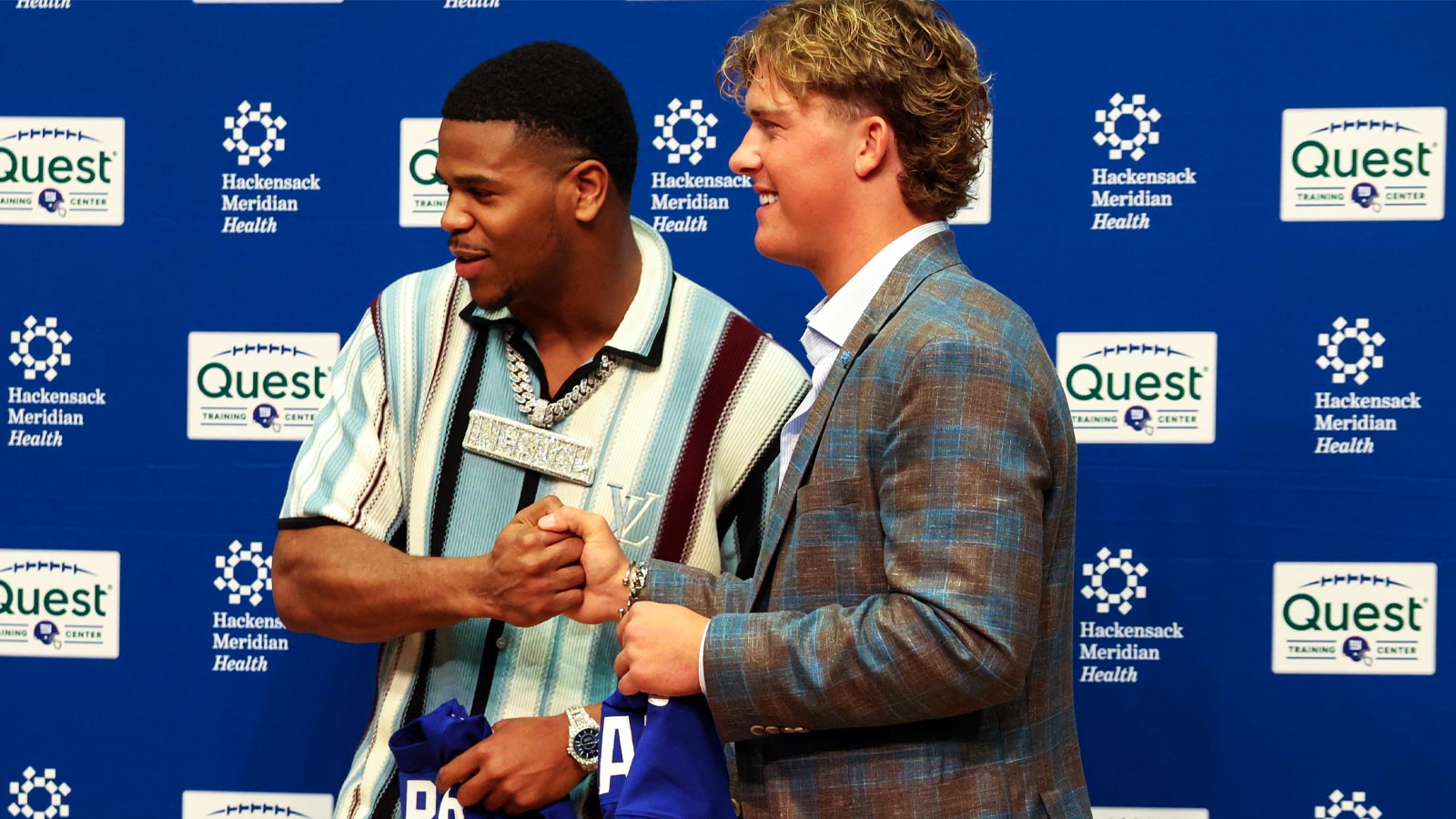 Giants’ Abdul Carter calls out Jaxson Dart introducing Donald Trump with ‘AI’ admission