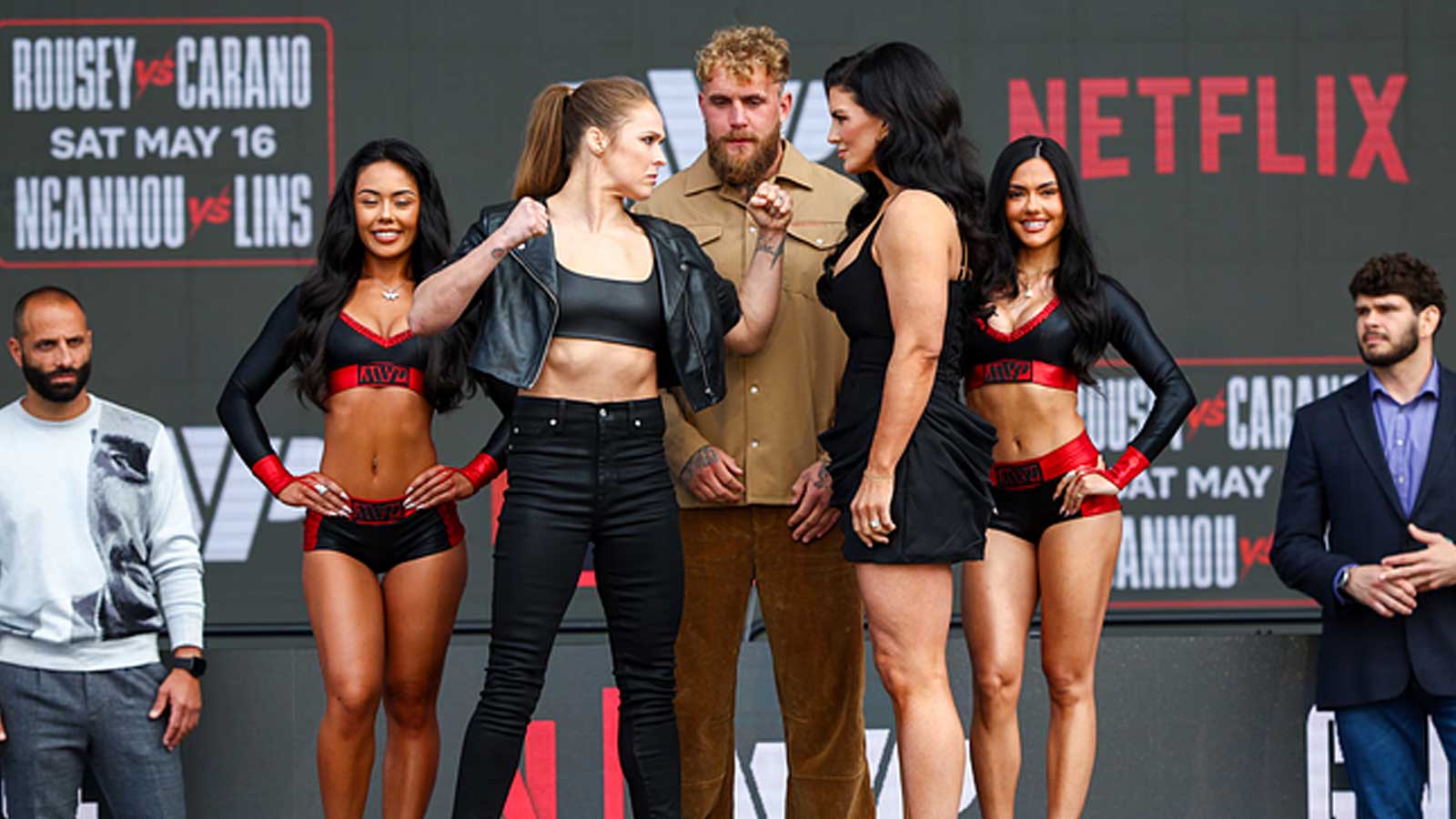 Ronda Rousey, Jake Paul, and Gina Carano.
