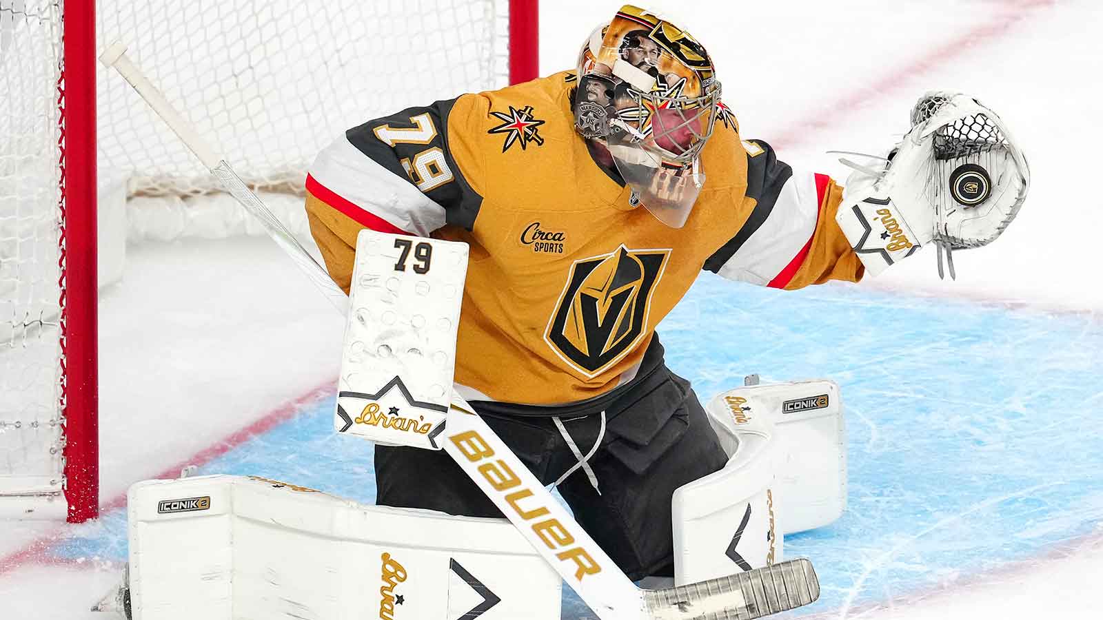 Golden Knights goaltender Carter Hart continues perfect trend after clutch Game 5 vs. Ducks