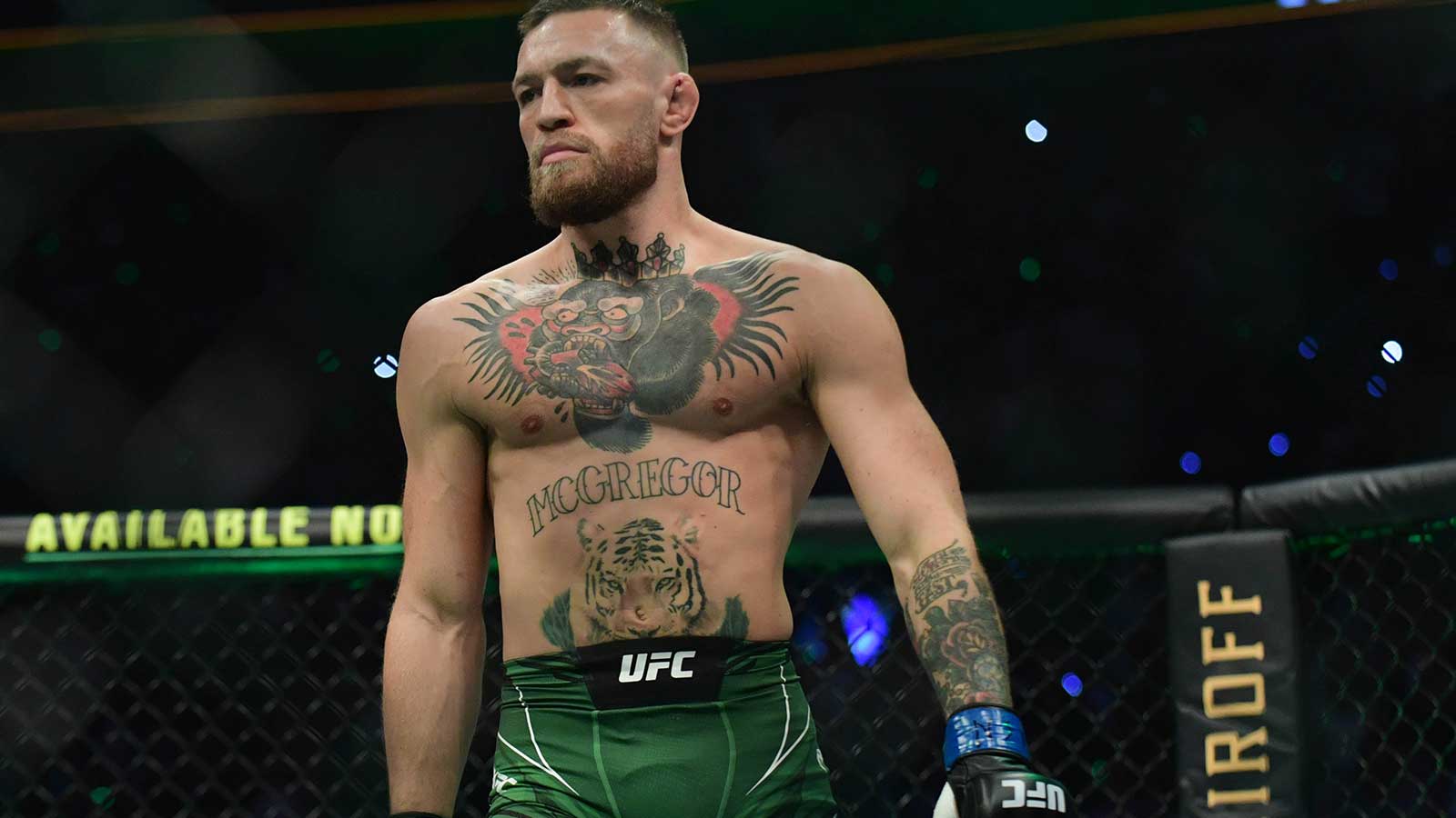 Conor McGregor before fighting against Dustin Poirier during UFC 264 at T-Mobile Arena. 