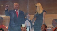 United States President Donald Trump (left) and Ivanka Trump (right) before the College Football Playoff National Championship game at Hard Rock Stadium.