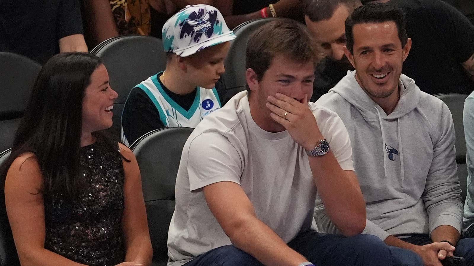 Patriots’ Drake Maye hypes up wife Ann Michael after charity softball performance