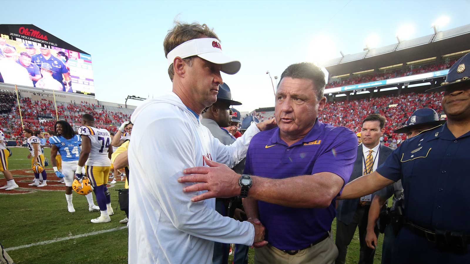 Ed Orgeron, Lane Kiffin photo at LSU goes viral amid huge development