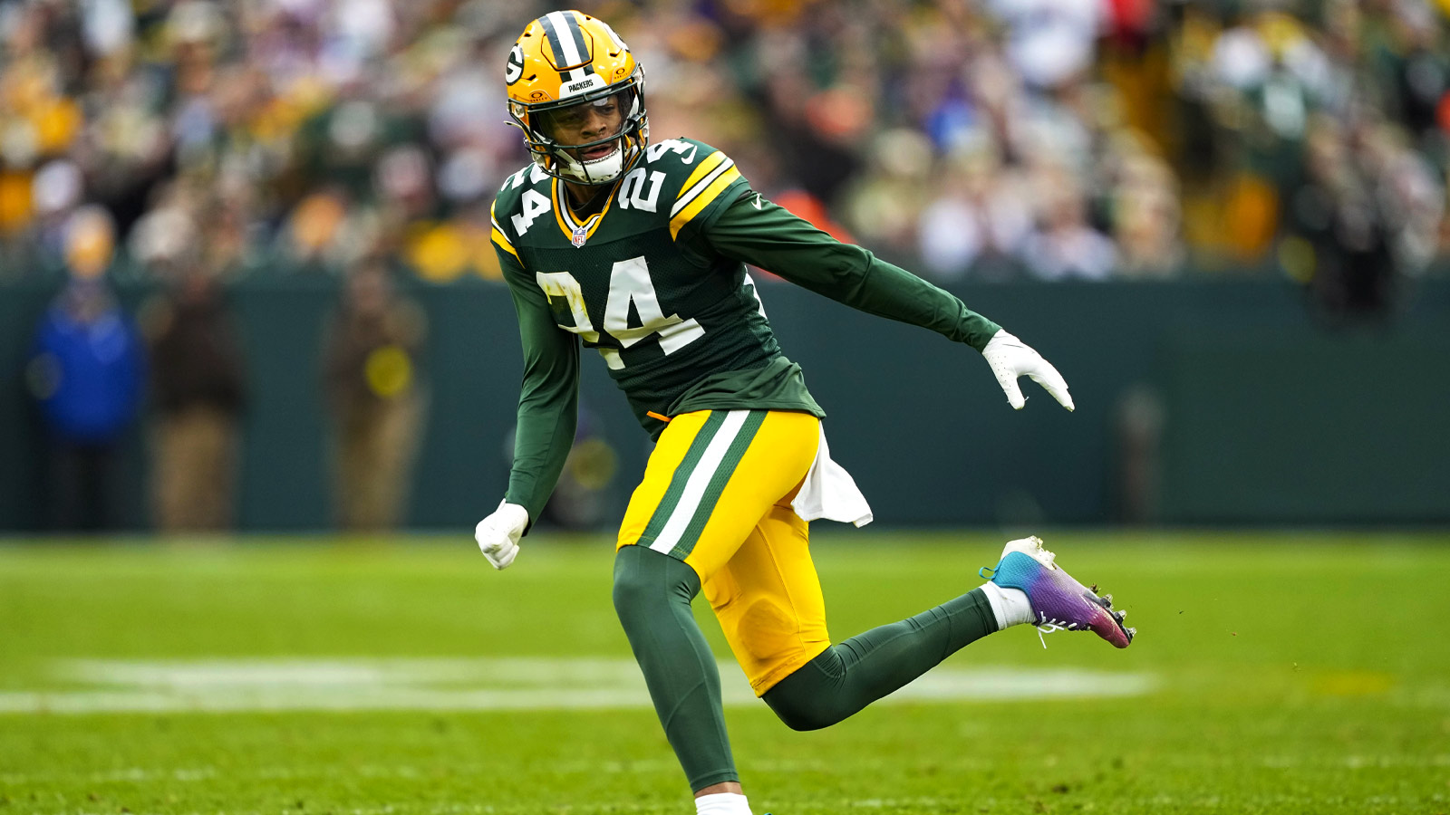 Green Bay Packers cornerback Carrington Valentine (24) during the game against the Minnesota Vikings