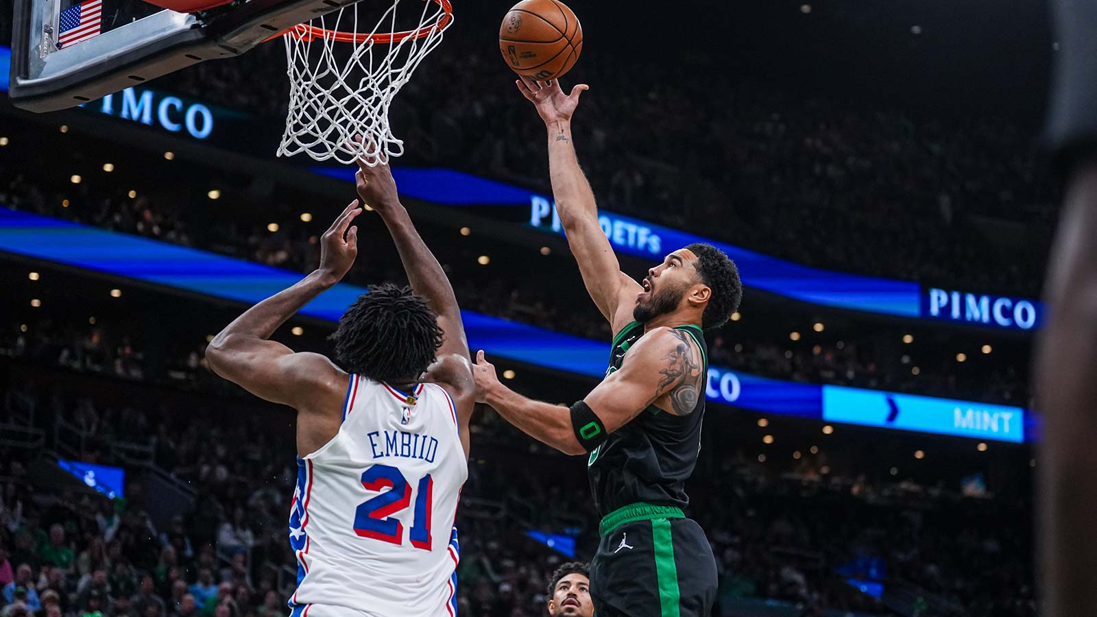 Jayson Tatum shares candid moment with Joel Embiid after Celtics’ Game 7 elimination