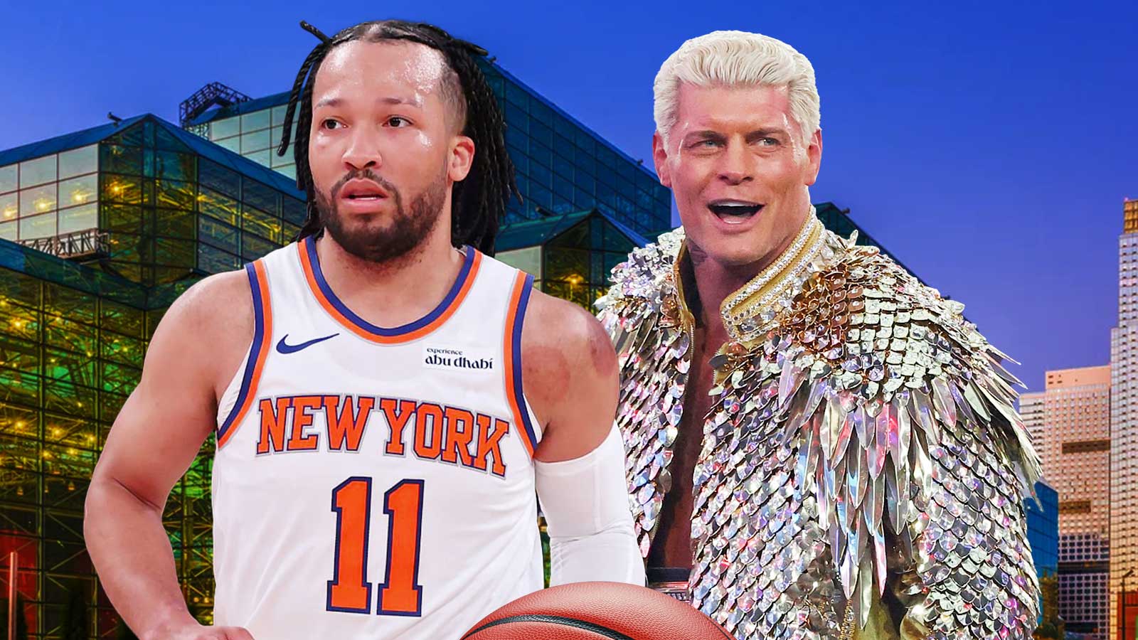 Knicks’ Jalen Brunson links up with WWE Champion Cody Rhodes at Disney event