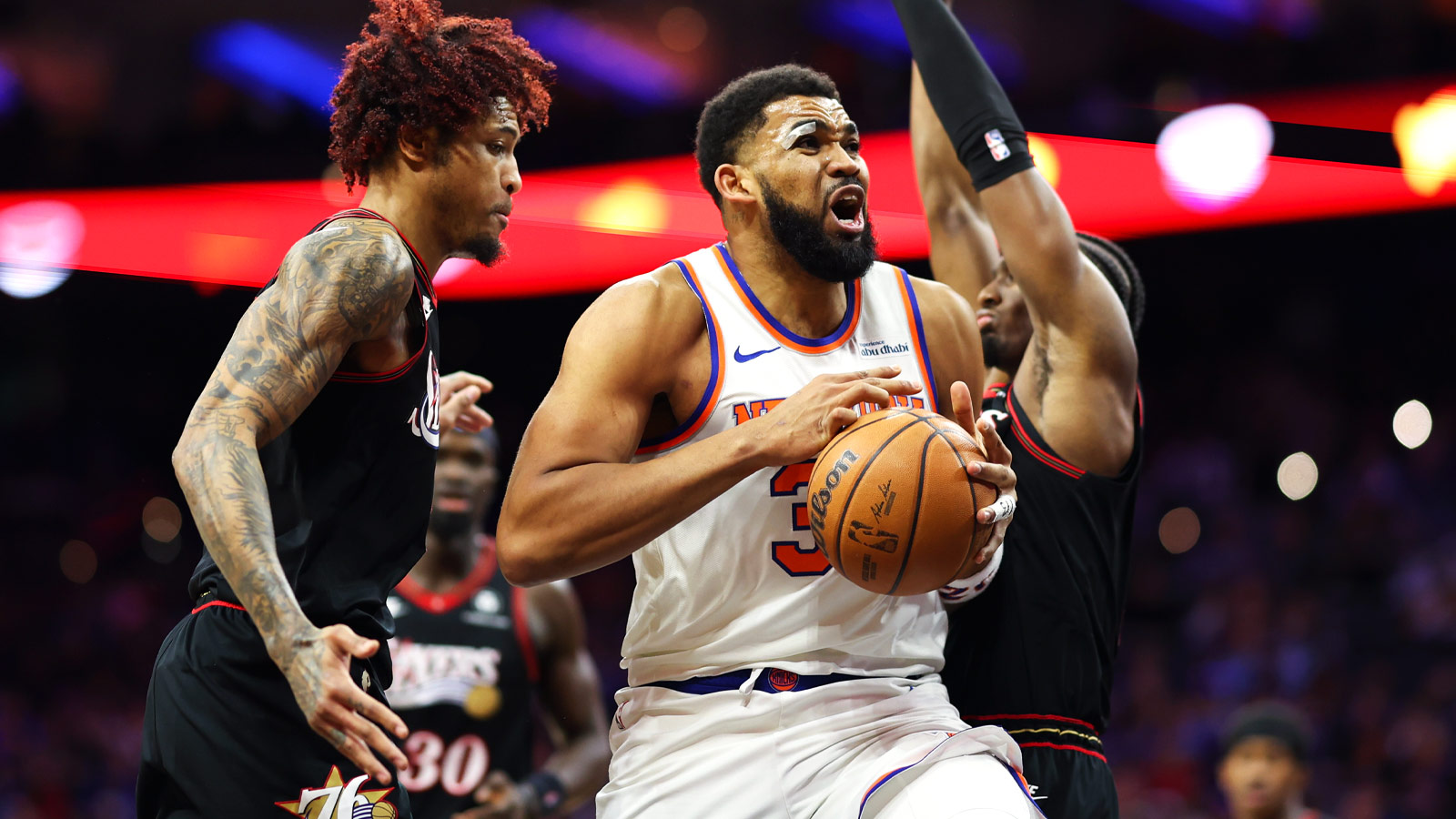 Giants’ Abdul Carter is fired up for 76ers-Knicks playoff series