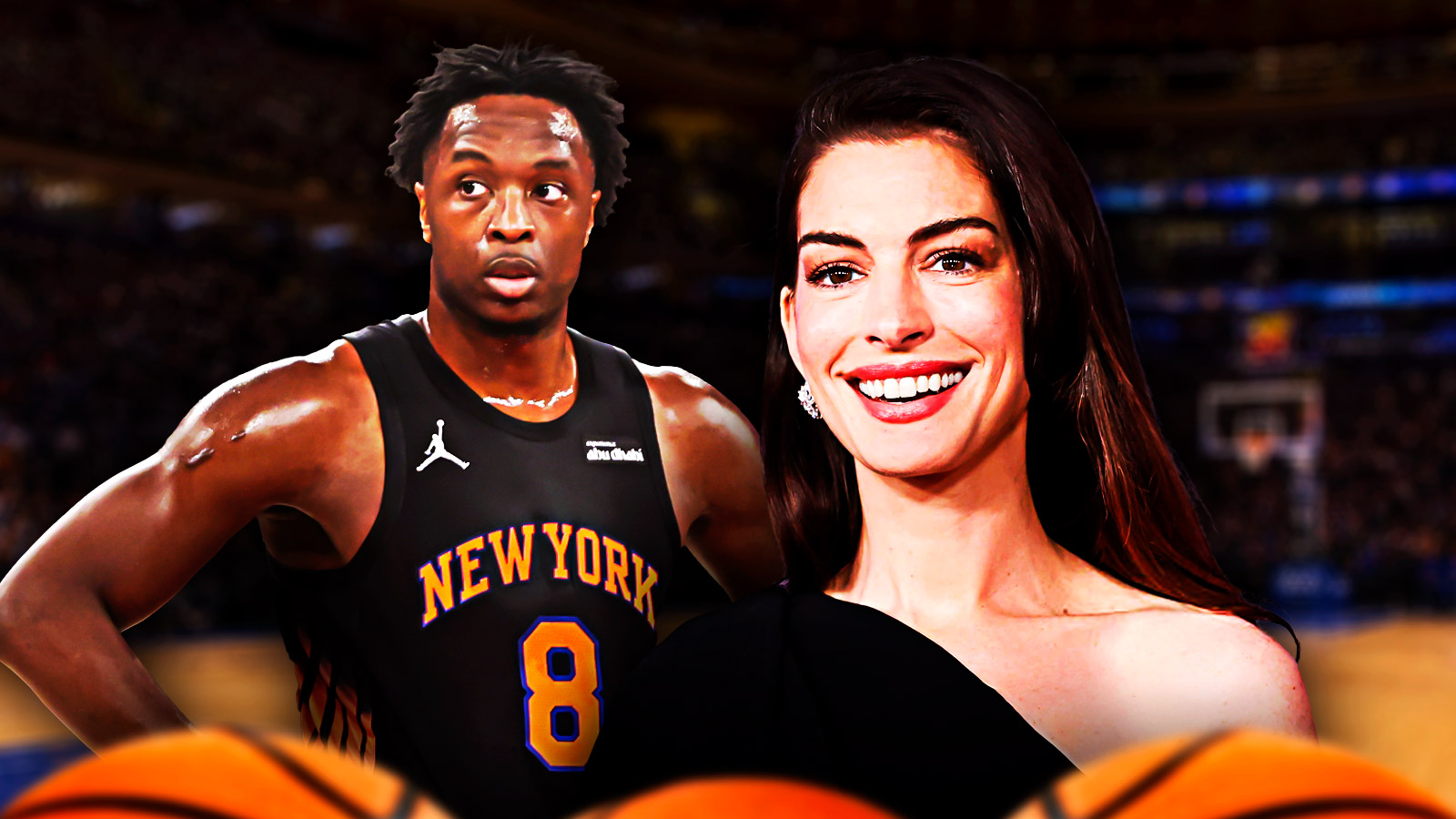 Knicks fans calling on Anne Hathaway to heal OG Anunoby from injury before Game 3
