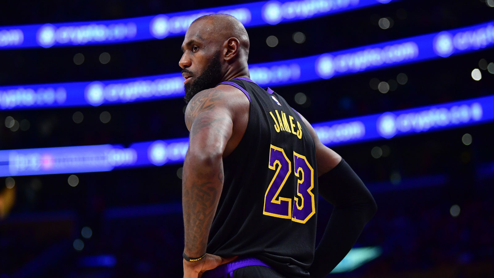 Los Angeles Lakers forward LeBron James (23) during the second half in game four of the second round of the 2026 NBA Playoffs at Crypto.com Arena.
