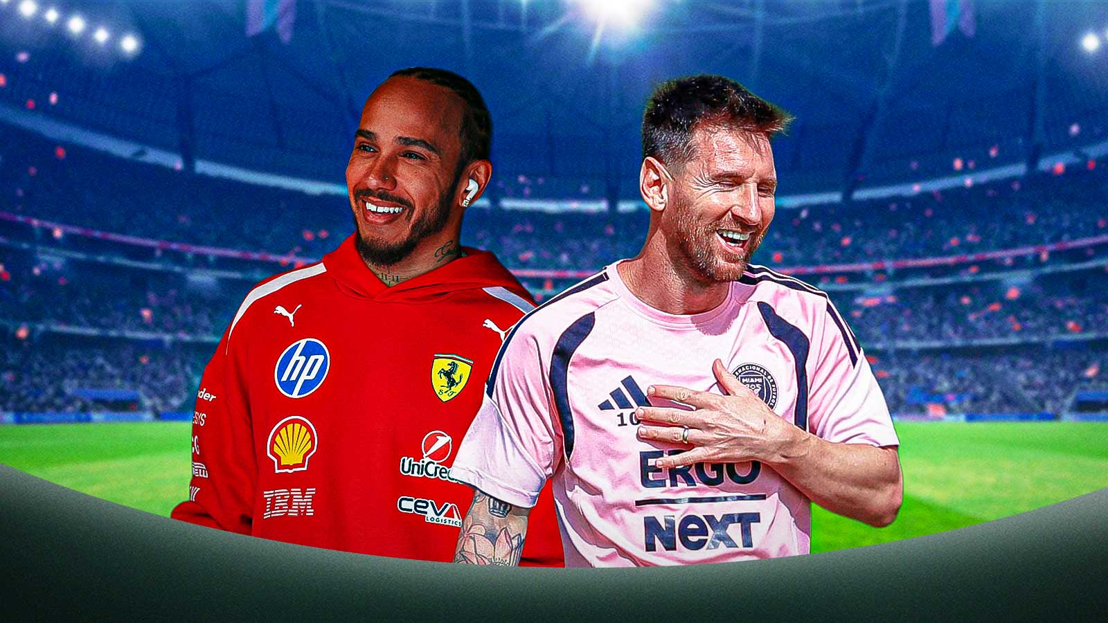 Lewis Hamilton and Lionel Messi