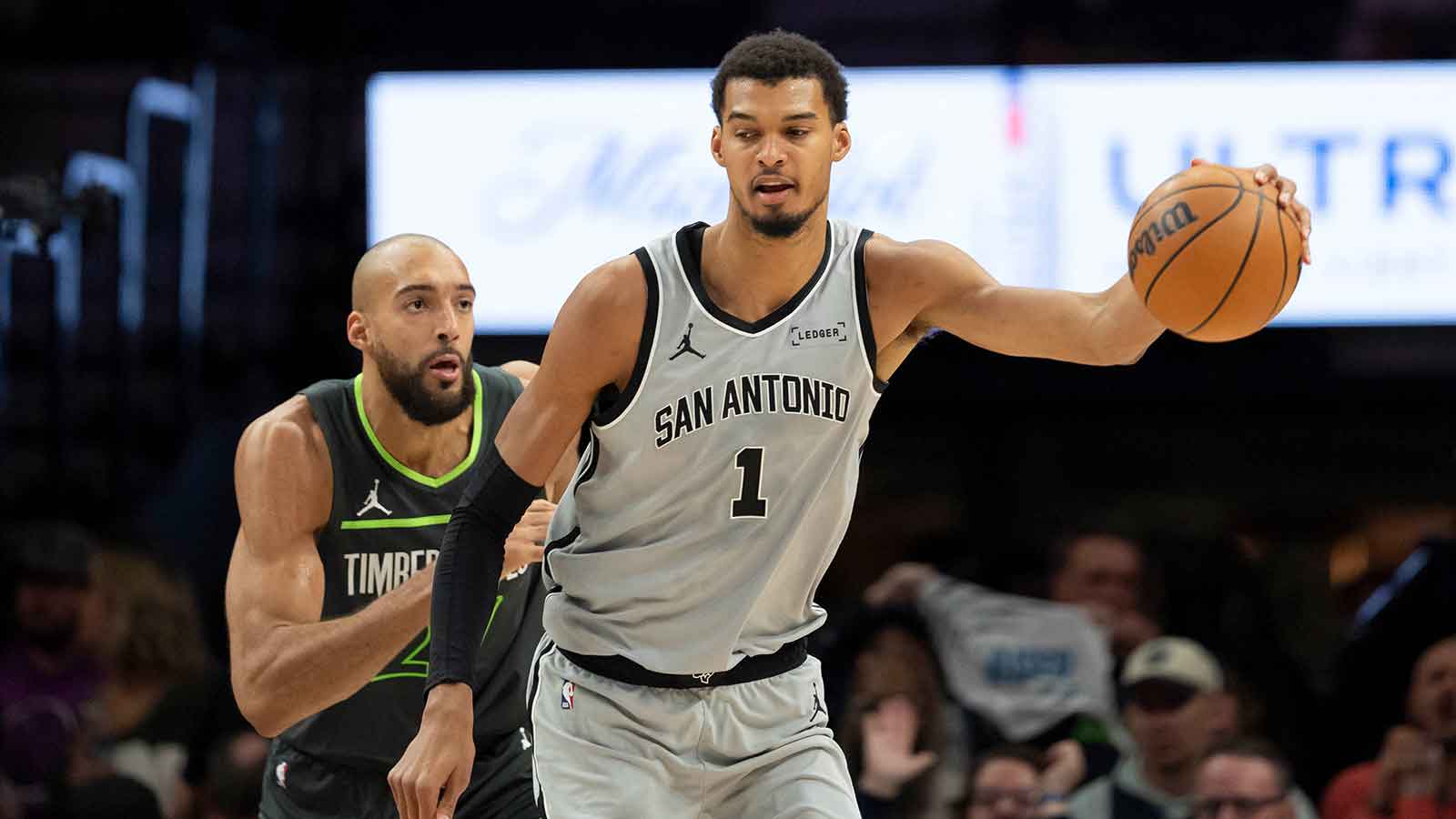 Victor Wembanyama, Rudy Gobert trade defensive blows early in Game 1