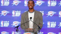 Nickeil Alexander-Walker shows love to Shai Gilgeous-Alexander at WCF