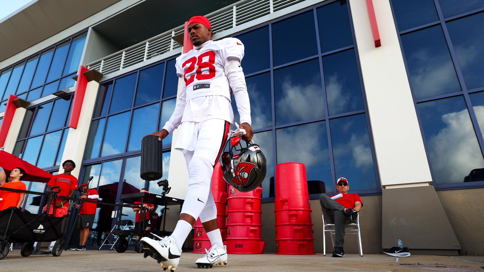 NFL safety Shilo Sanders while on the Tampa Bay Buccaneers.