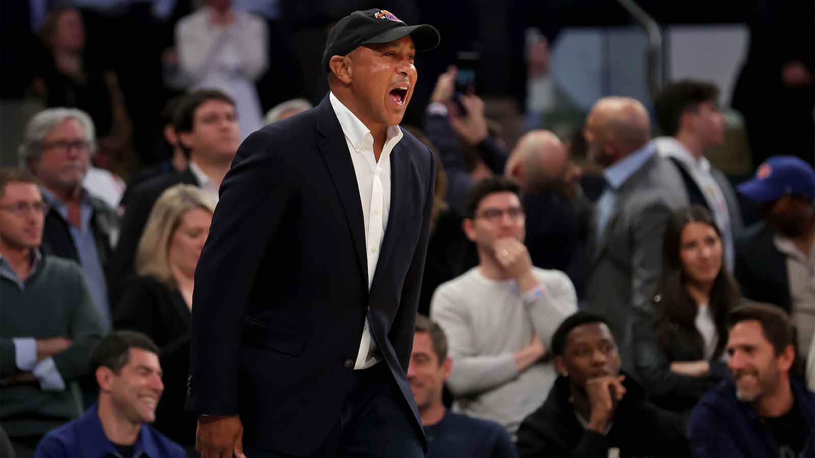 Brian Windhorst calls out Knicks legend John Starks after he almost smacked Evan Mobley in head
