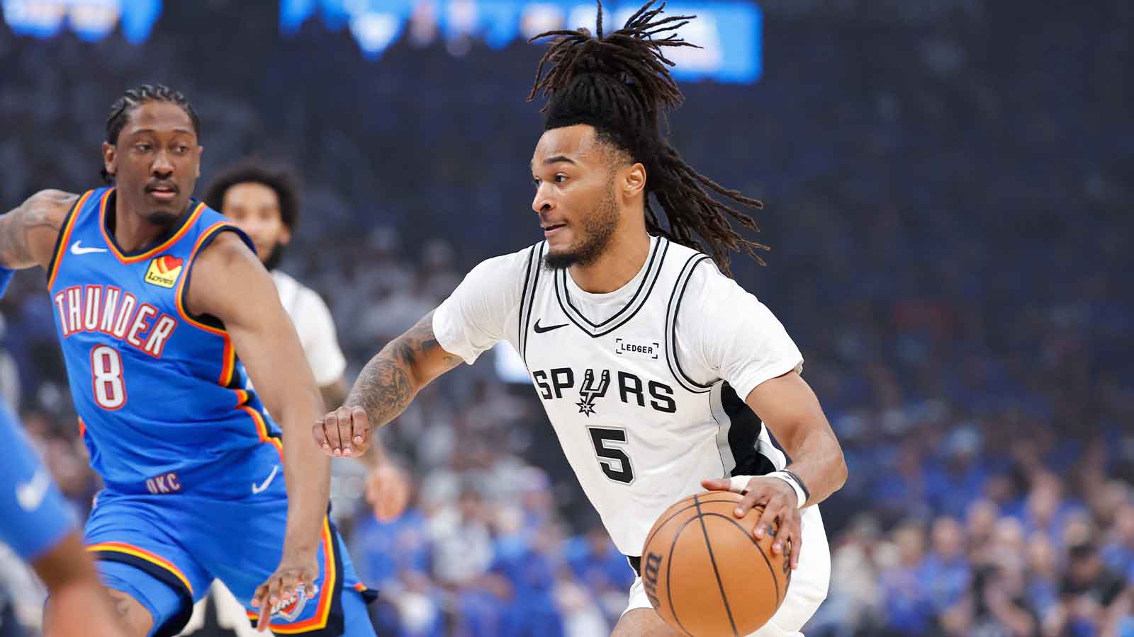 Spurs’ Stephon Castle insane poster jam vs. Thunder is MUST-SEE television