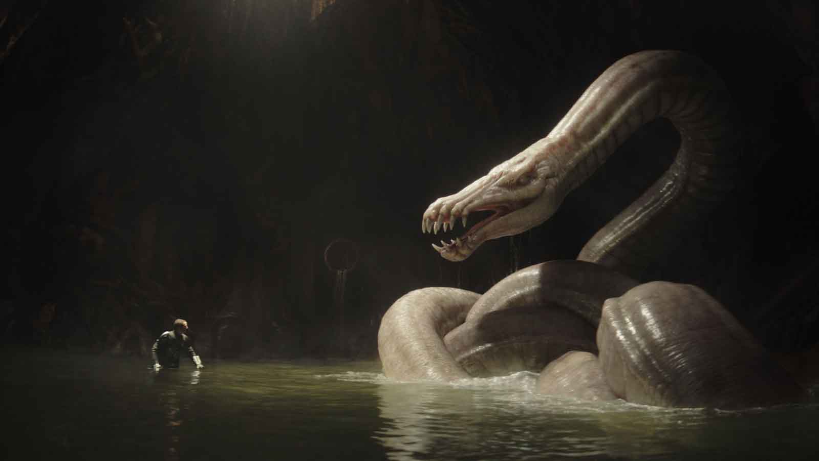 The Mandalorian and the Dragonsnake in the new movie.