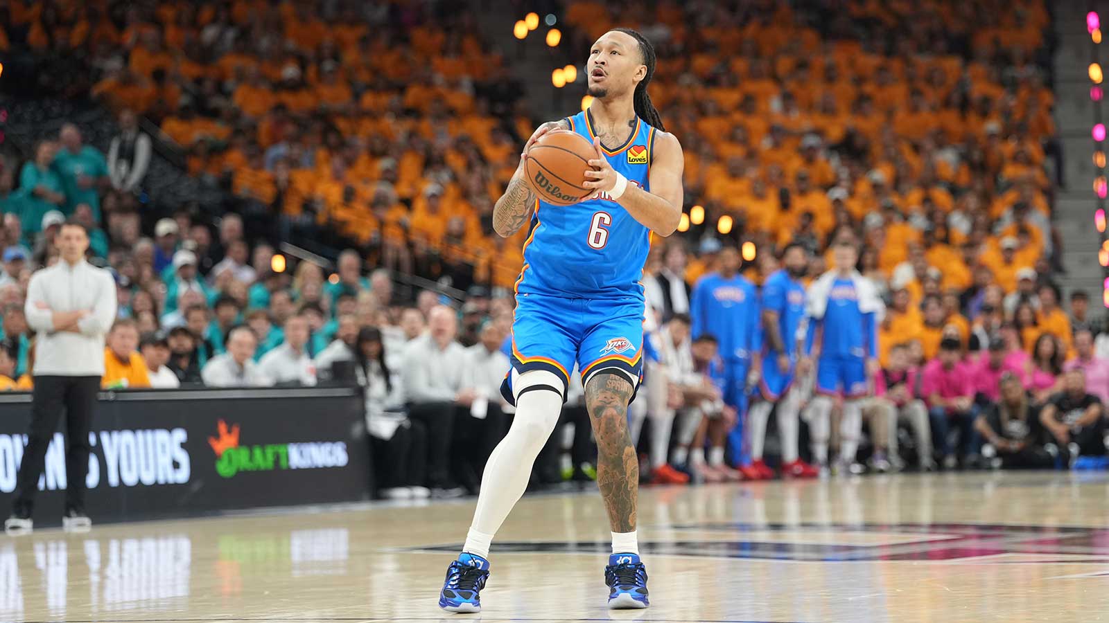 Thunder center Jaylin Williams’ hilarious 4-word reaction to 15-0 start vs. Spurs