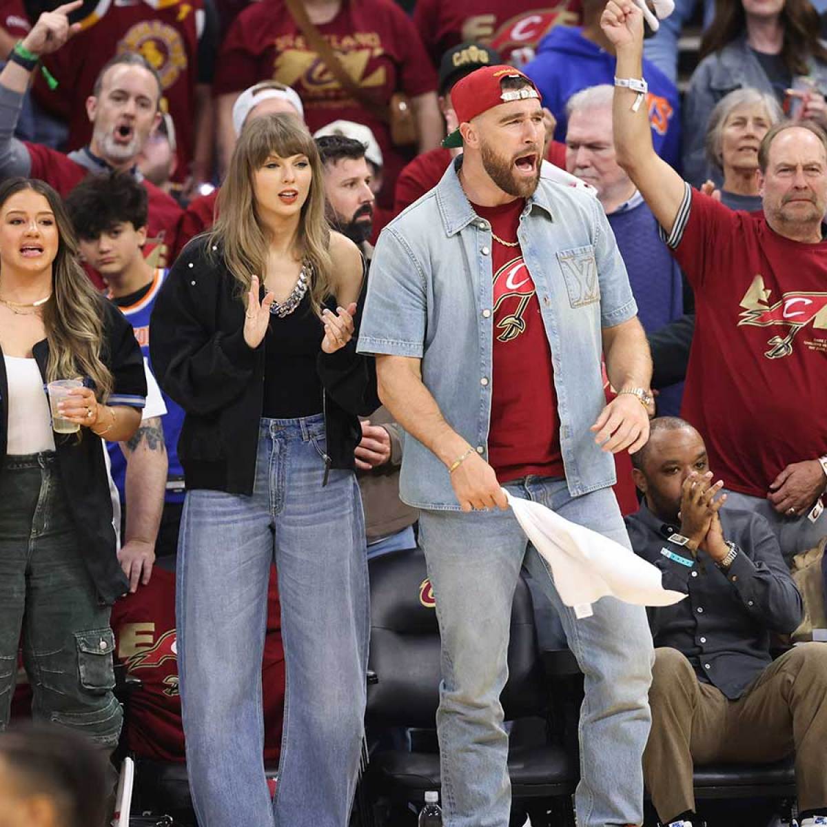 Travis Kelce, Taylor Swift get epic Art But Make It Sports post at Cavs- Knicks G3