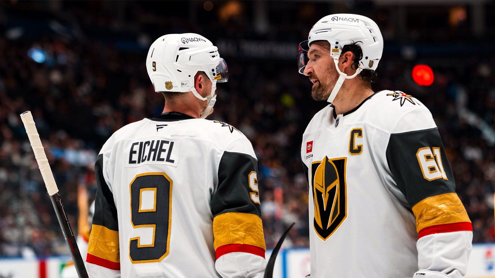 Golden Knights’ Jack Eichel, Mark Stone scout Ducks ahead of Round 2