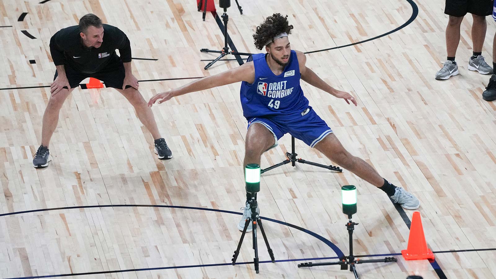 Allen Graves participates in the 2026 NBA Draft Combine at Wintrust Arena. 