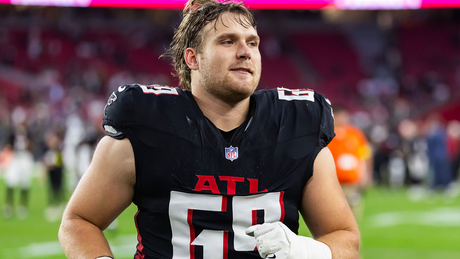 Atlanta Falcons offensive lineman Jack Nelson (69) against the Arizona Cardinals at State Farm Stadium.