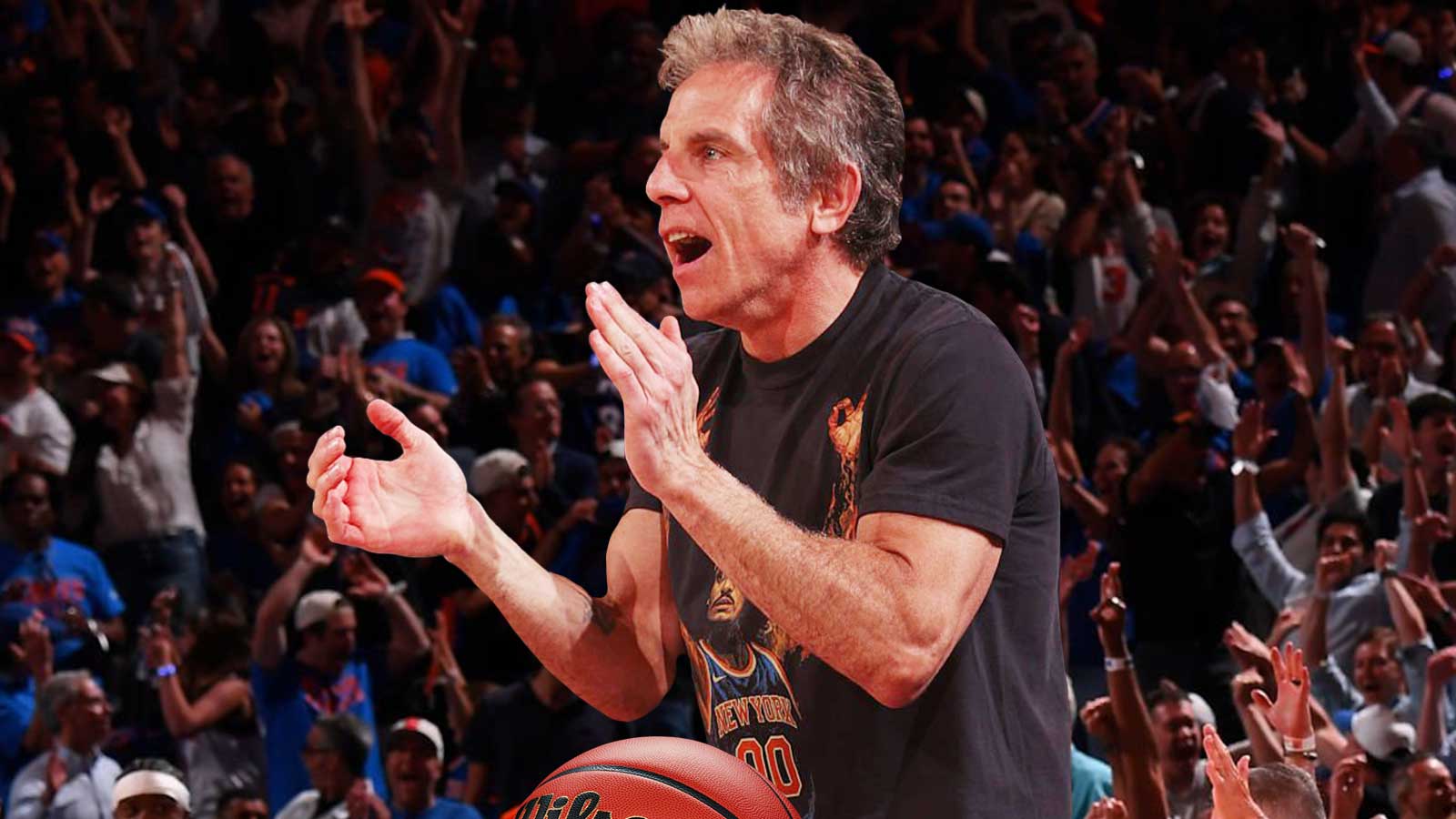 Knicks superfan Ben Stiller issues 2-word response to MSG’s NBA Finals court