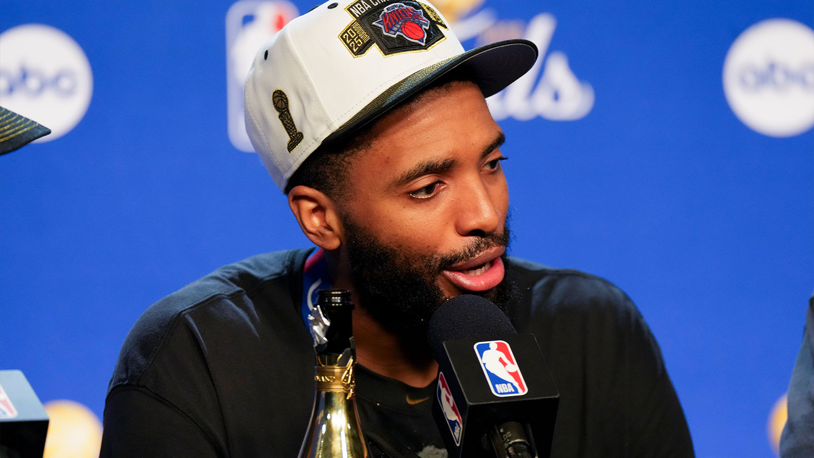 Knicks wing Mikal Bridges’ NBA title presser is all about ‘f**k them picks’