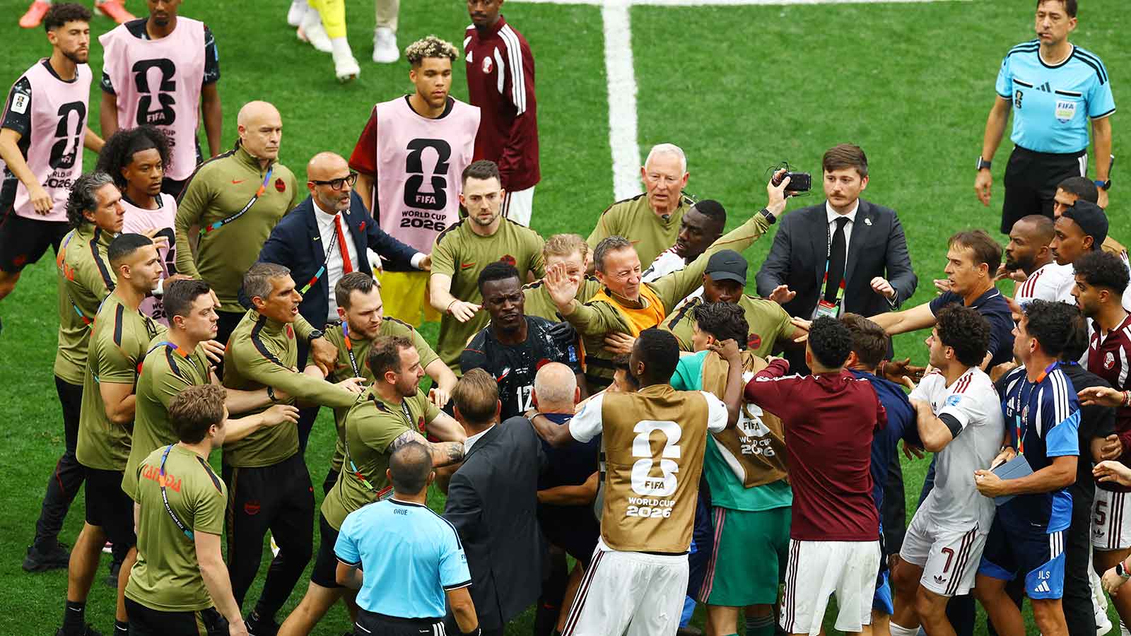 Fight erupts at end of heated Canada-Qatar World Cup match