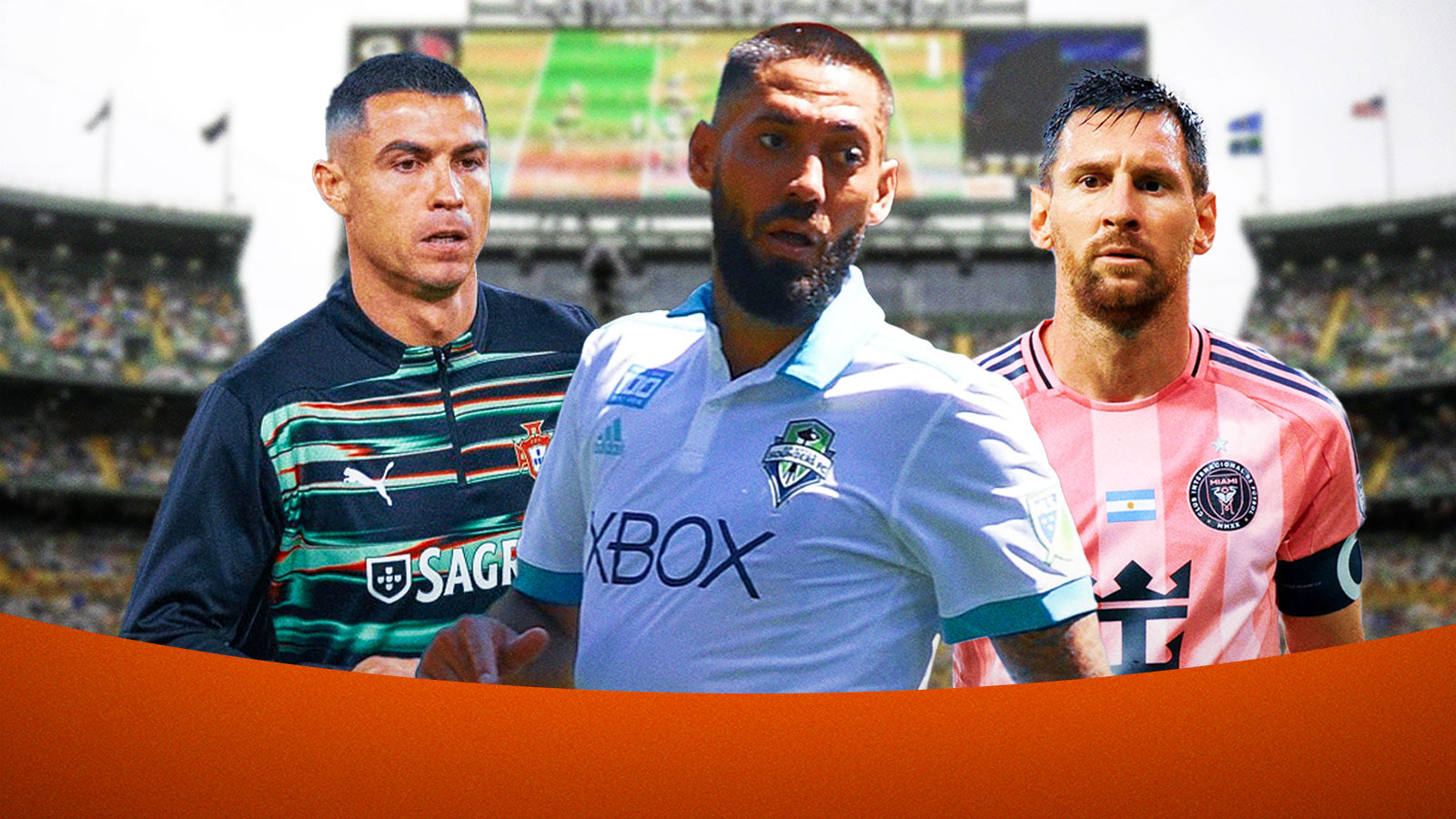 Cristiano Ronaldo, Clint Dempsey and Lionel Messi
