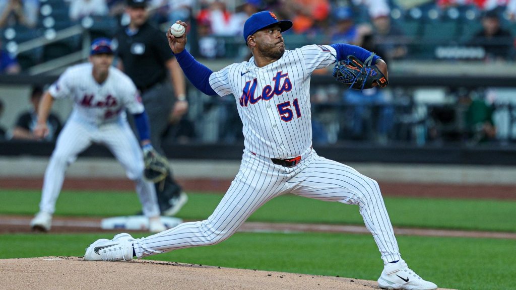 New York Mets pitcher Freddy Peralta (51) delivers a pitch during the first inning against the St. Louis Cardinals at Citi Field.