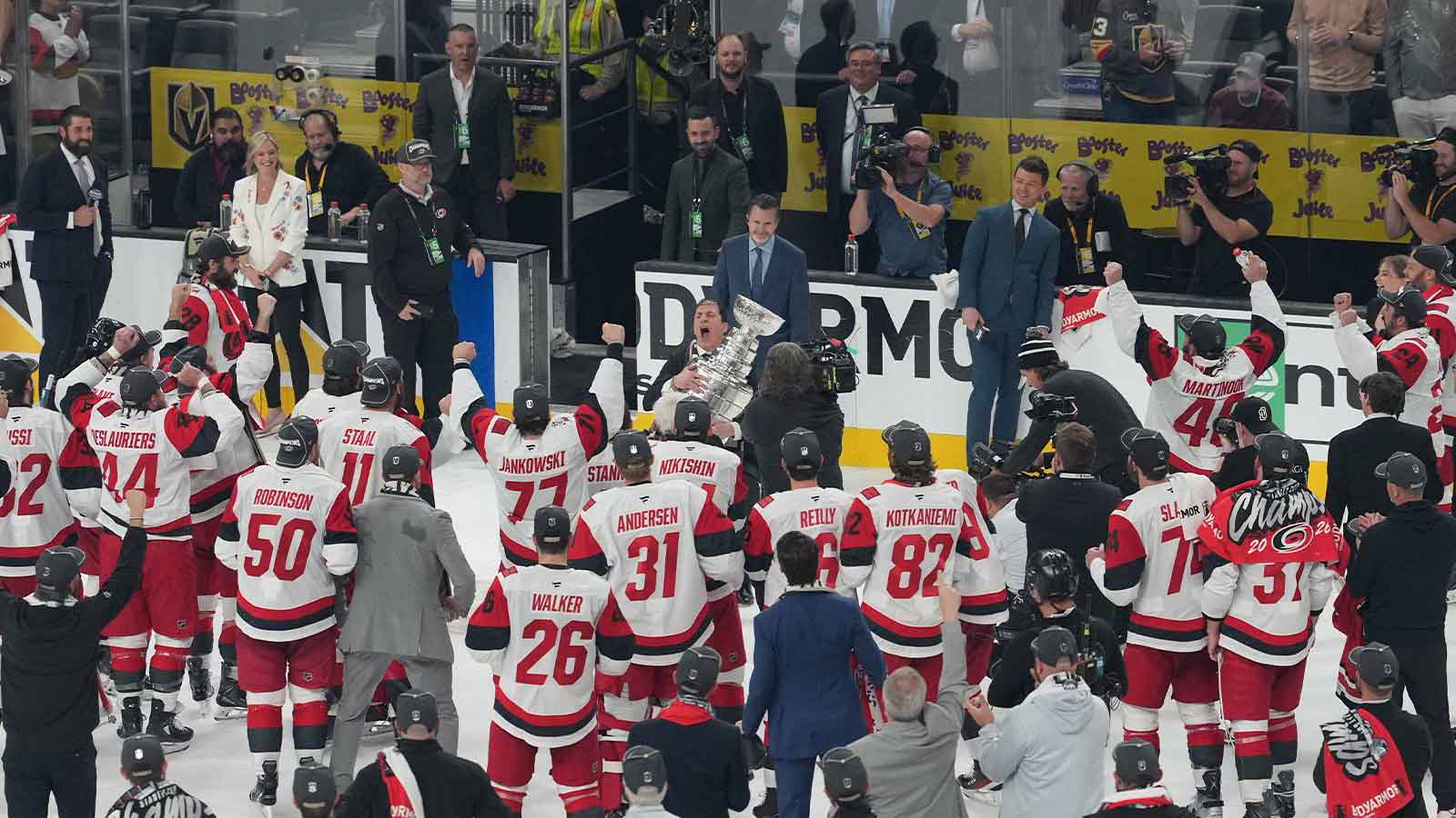 Watch Hurricanes’ Rod Brind’Amour reunite with Stanley Cup after 20 years