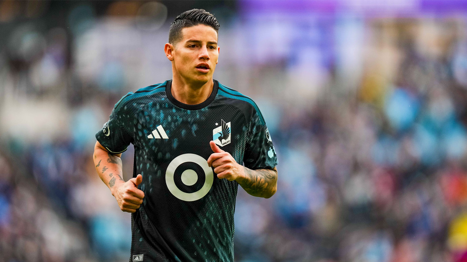 Minnesota United FC midfielder James Rodriguez (10) looks on during the first half against Los Angeles Football Club at Allianz Field. 