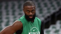 Boston Celtics guard Jaylen Brown (7) on the court before game seven of the first round of the 2026 NBA Playoffs against the Philadelphia 76ers at TD Garden.