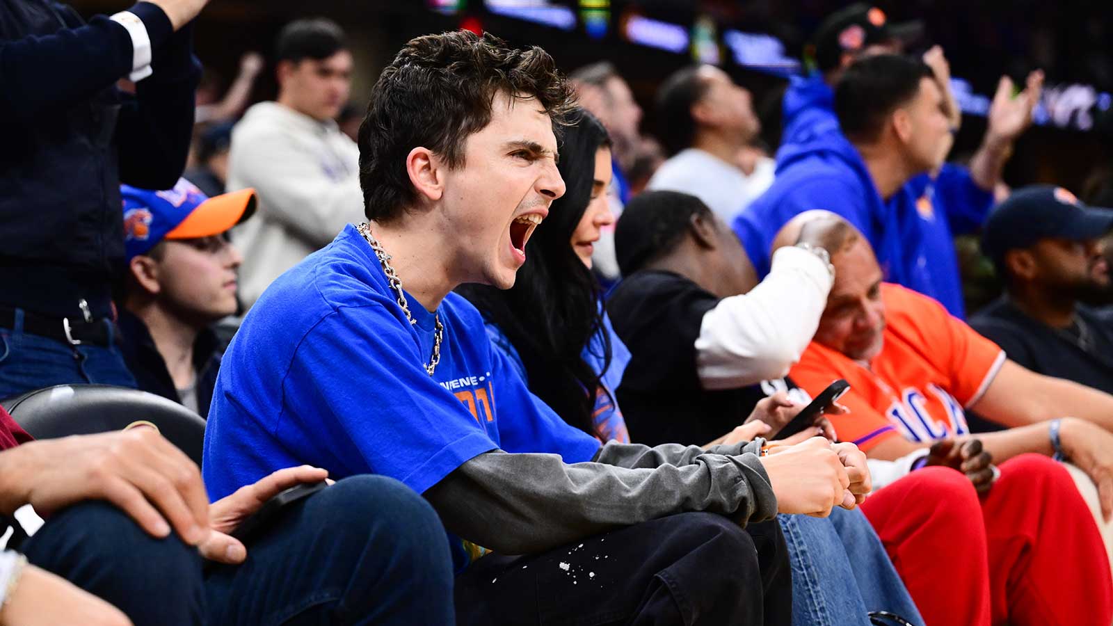 Timothée Chalamet has over the top reaction to Knicks Game 2 win