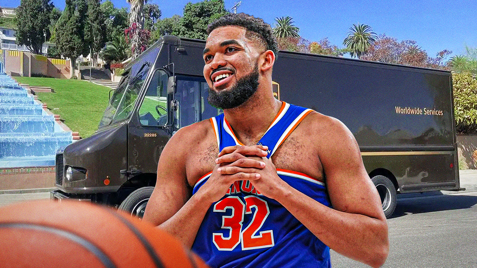 Knicks’ Karl-Anthony Towns hand-delivers championship gear to fans with UPS