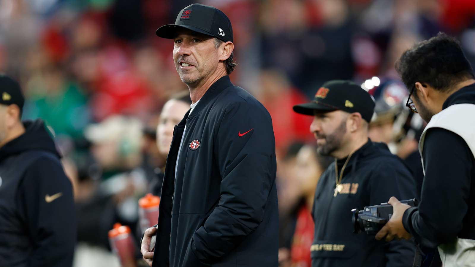 San Francisco 49ers head coach Kyle Shanahan looks on after the game against the Chicago Bears at Levi's Stadium