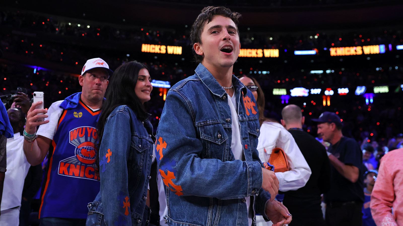 Kylie Jenner and Timothée Chalamet after Game 4 of the NBA Finals between the New York Knicks and the San Antonio Spurs.
